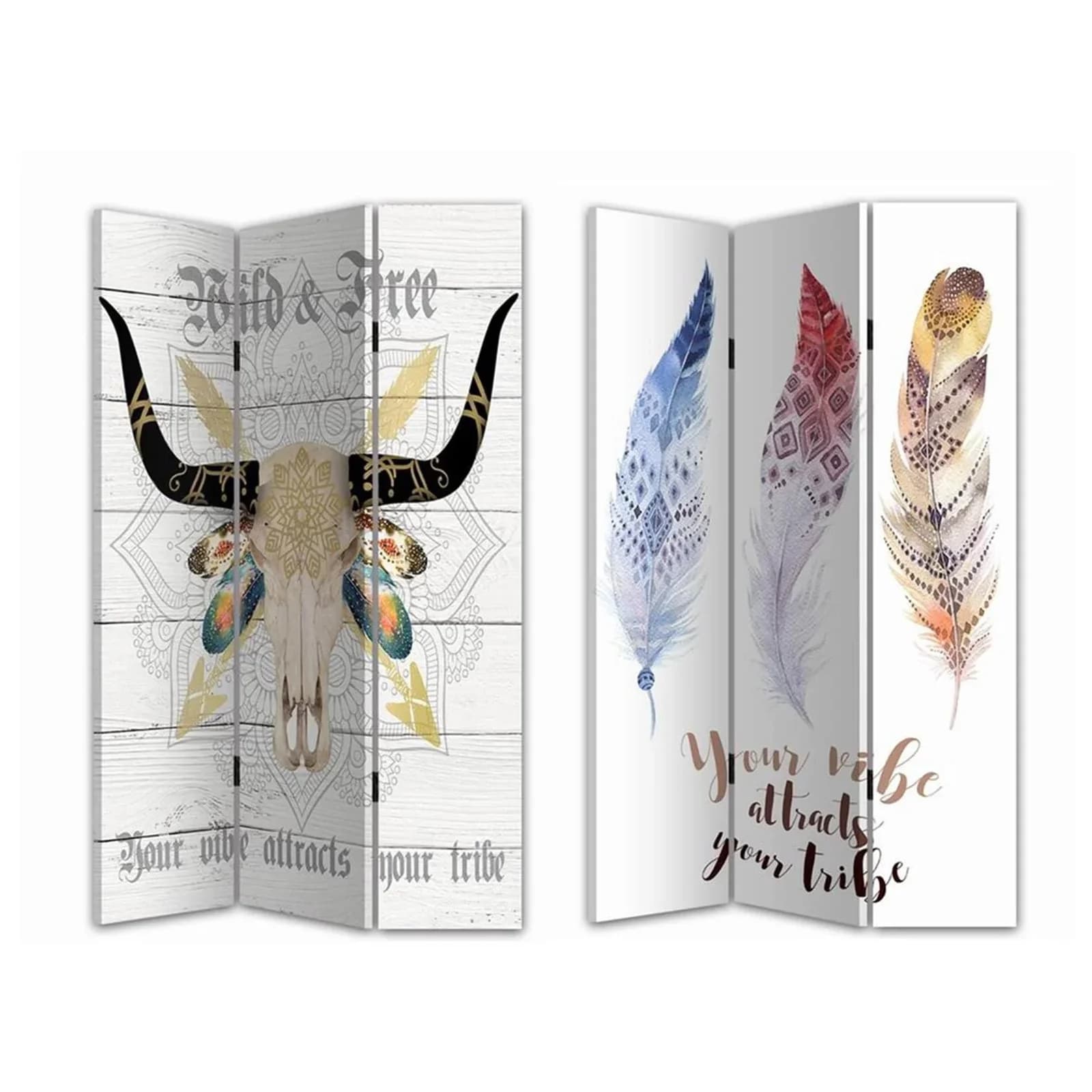 HTI-Line Paravent Spirituell mit Natur-Aufdruck