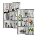 HTI-Line Paravent Collage Natur-Aufdruck 3-teilig Raumteiler Bild 1