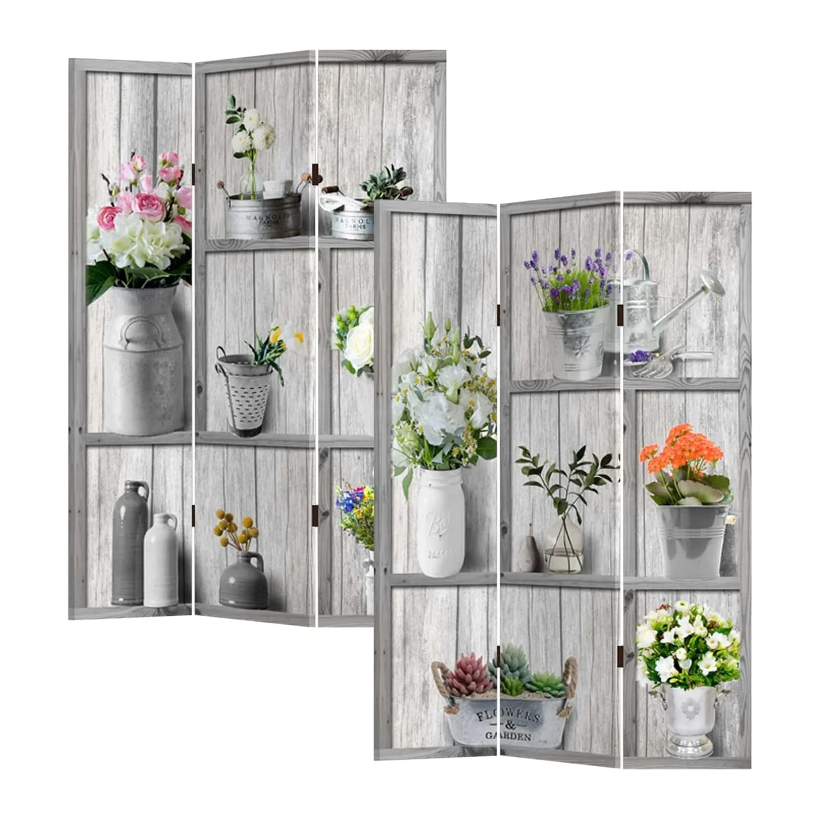 HTI-Line Paravent Collage Natur-Aufdruck 3-teilig Raumteiler