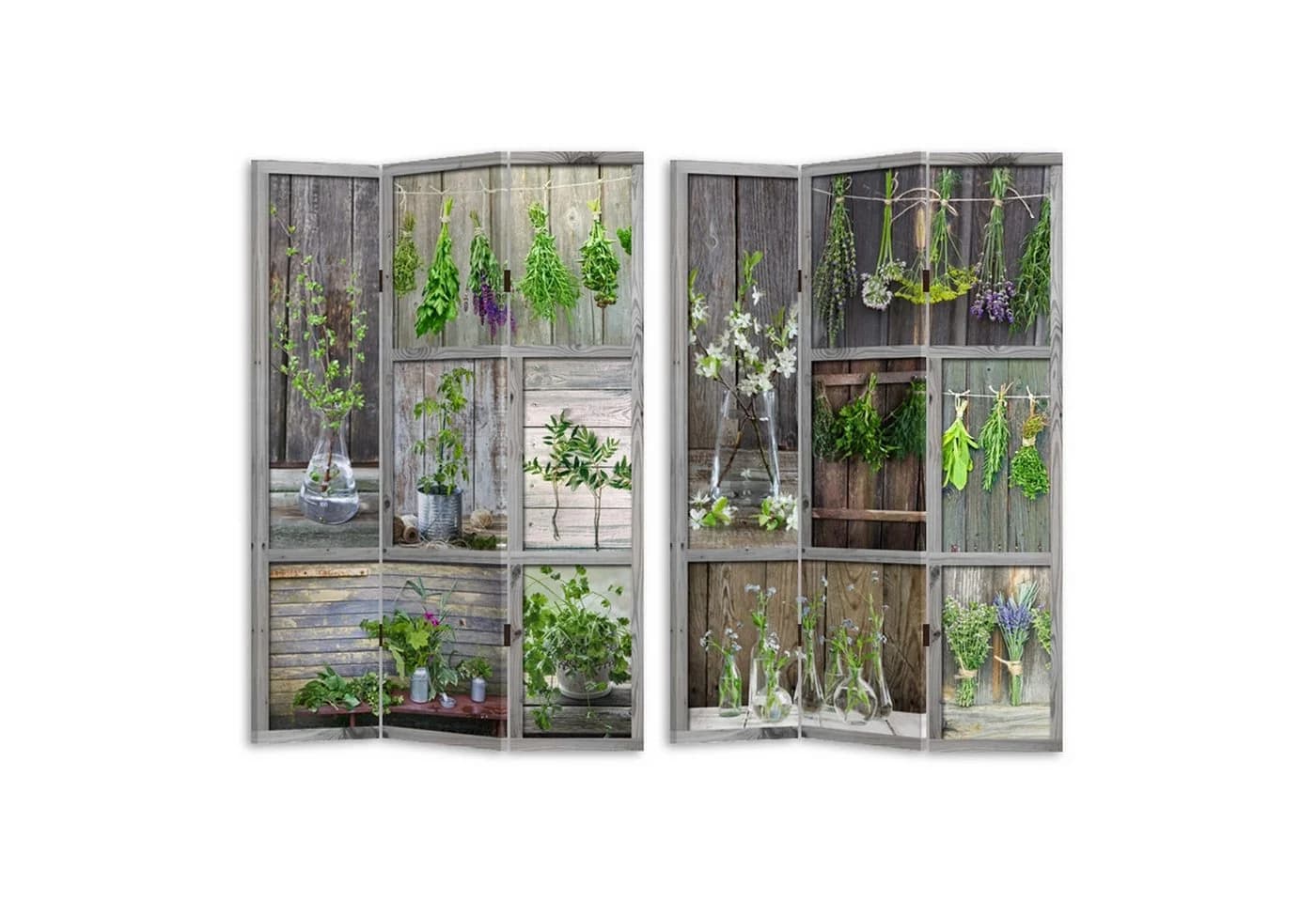 HTI-Line Paravent Collage Natur-Aufdruck 3-teilig Raumteiler - Bild 2