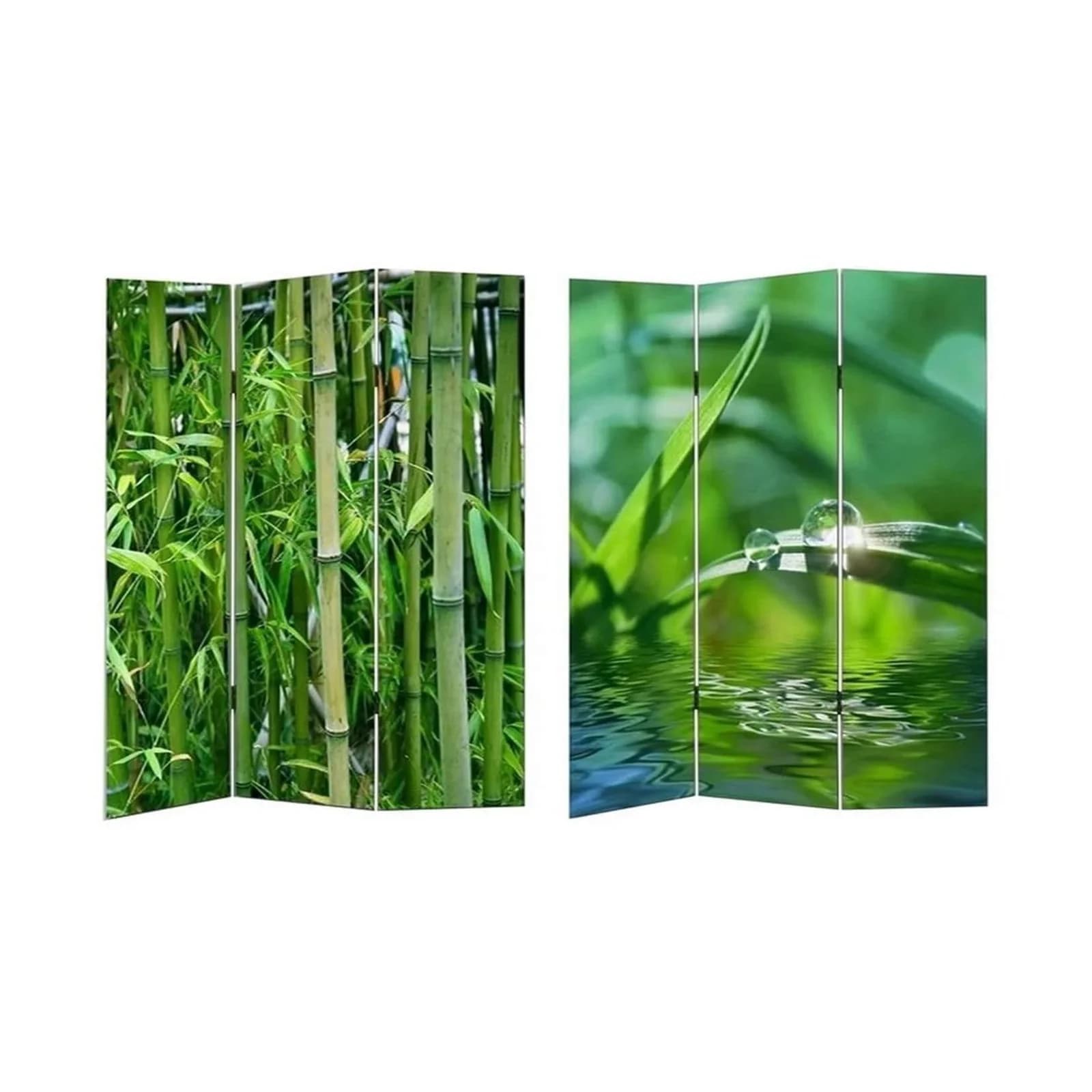 HTI-Line Paravent Bambus 3-teilig Raumteiler mit Natur-Motiv