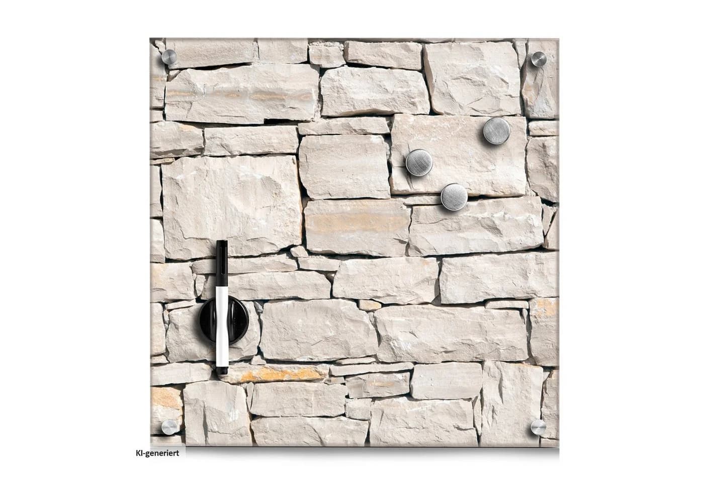HTI-Living Memoboard Glas Stone Beige Magnettafel mit Stift - Bild 2