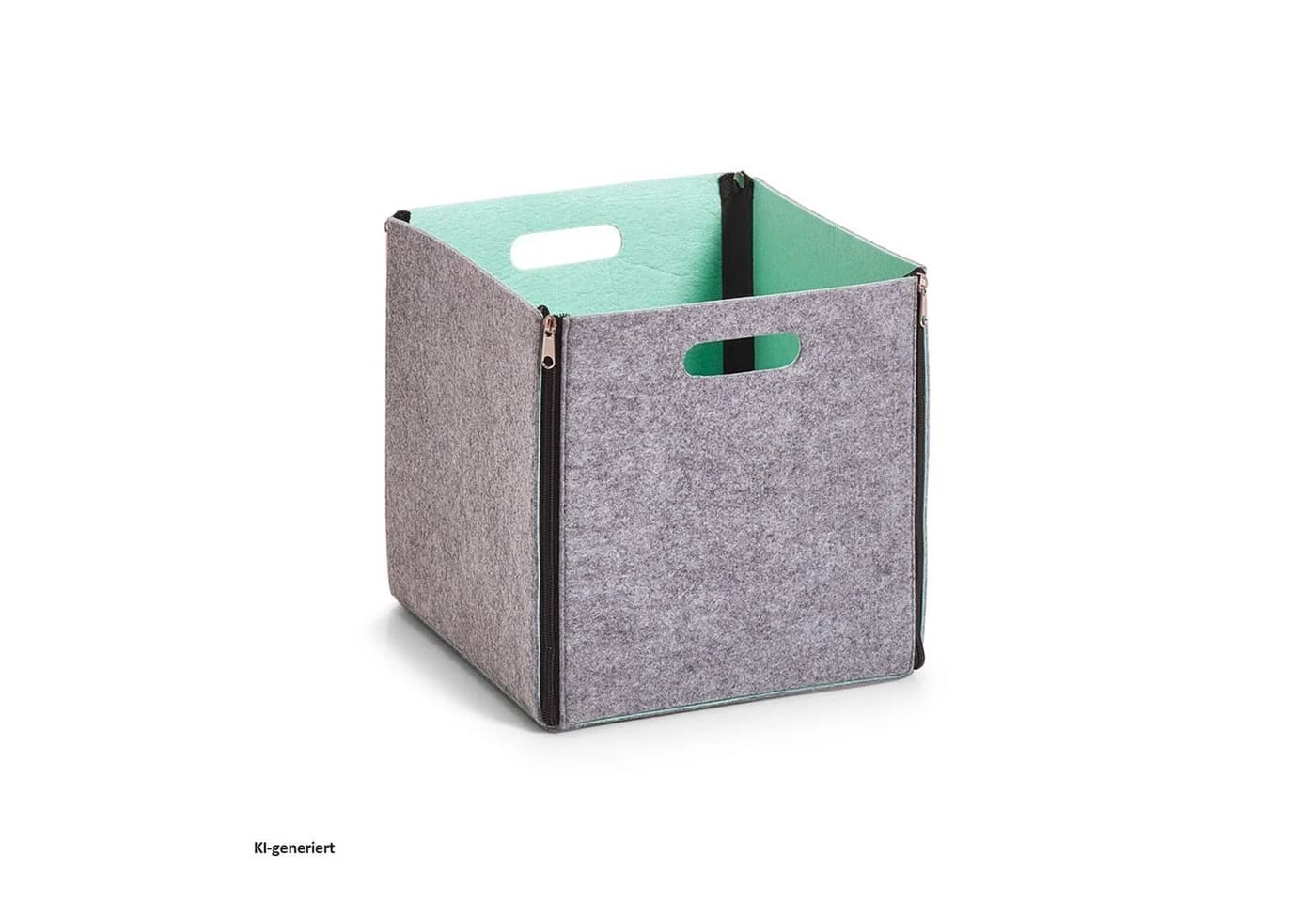HTI-Living Aufbewahrungskorb Filz Grau 28x28x28 cm mit Reißverschluss