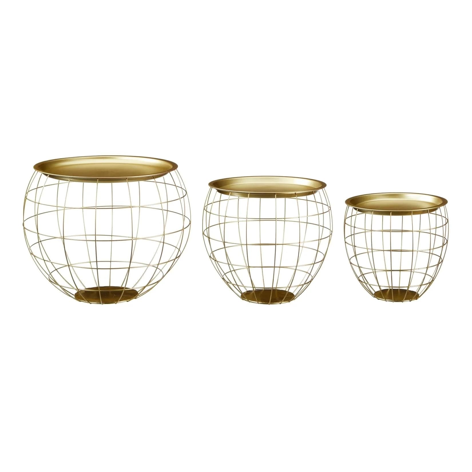 HTI-Living Tisch Set 3-teilig Gold Metall Globus-Form