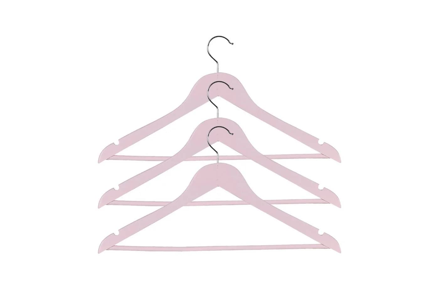 HTI-Living Kleiderbügel 3er Set Holz Rosa
