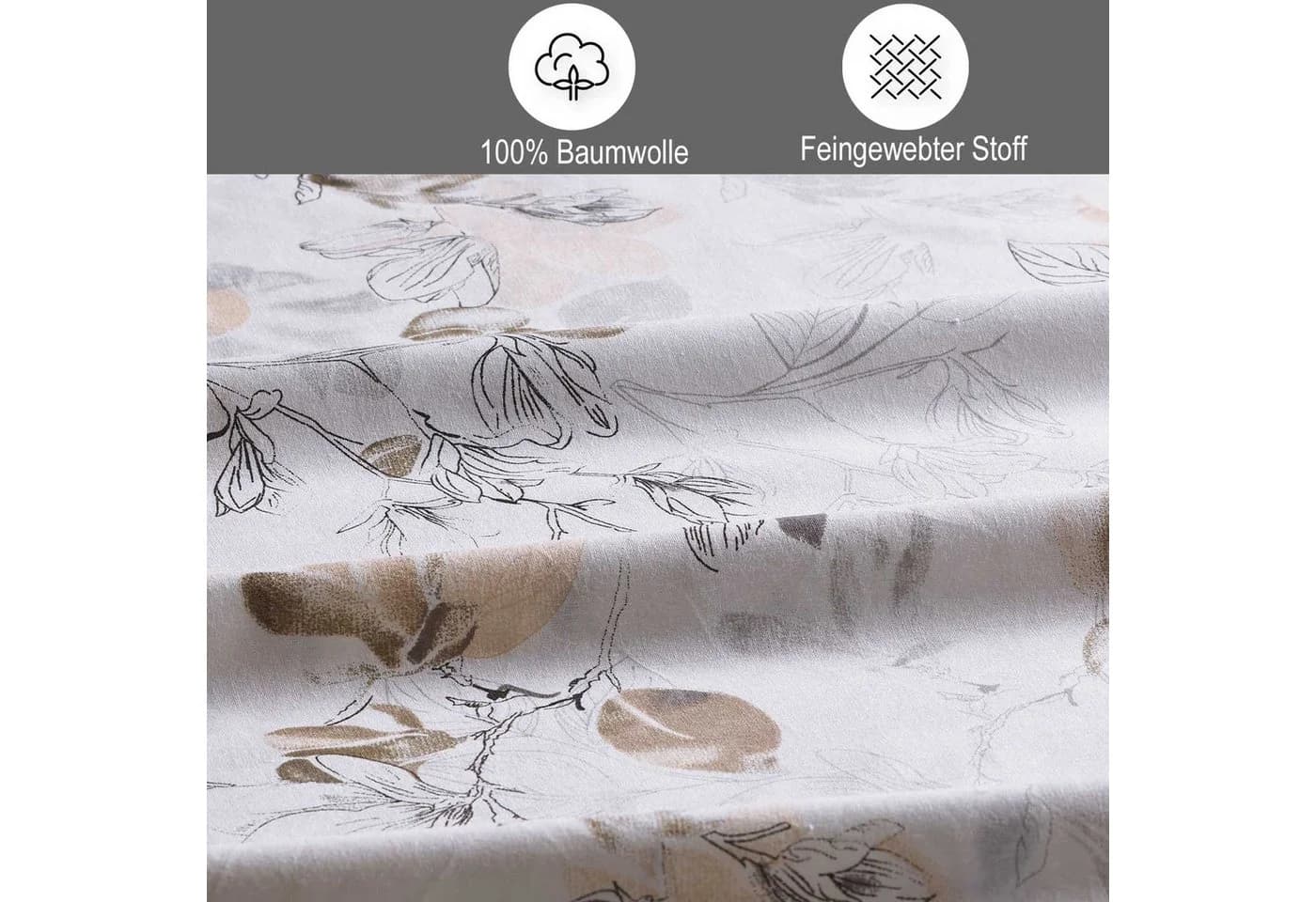 Buymax Bettwäsche Almira Renforcé 3-teilig Beige Baumwolle - Bild 3