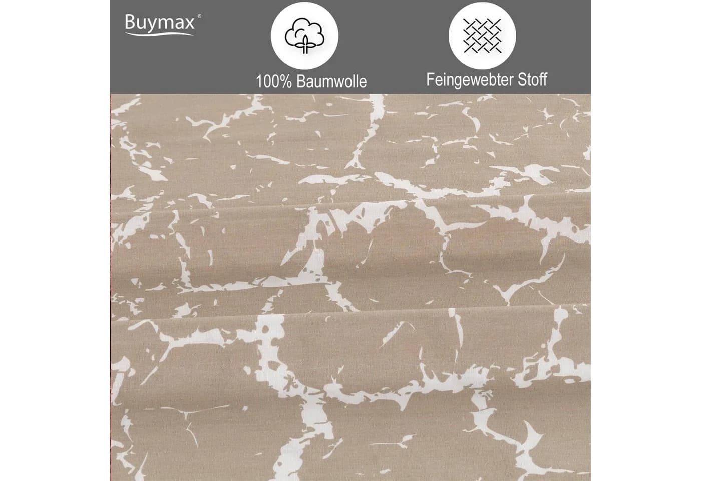 Buymax Bettwäsche Mercer 3-teilig Beige Weiß Marmor - Bild 3