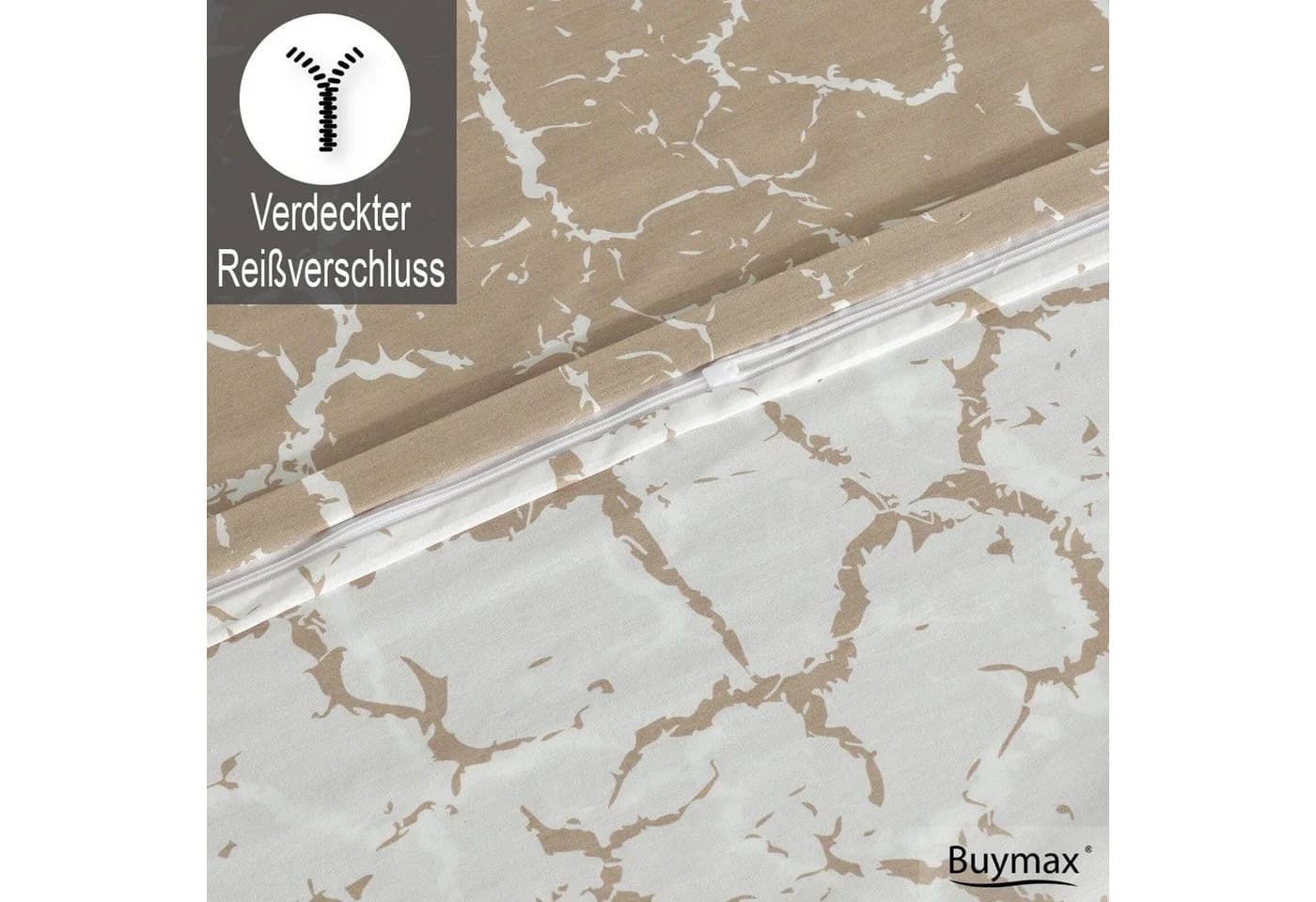 Buymax Bettwäsche Mercer 3-teilig Beige Weiß Marmor - Bild 4