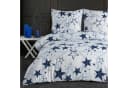 Buymax Bettwäsche Set 135x200cm Baumwolle Renforcé Sterne Weiß Blau Bild 2