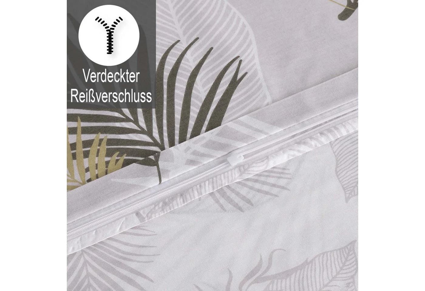 Buymax Bettwäsche Willow 2-teilig 100% Baumwolle Hellgrau-Beige-Braun - Bild 4