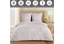 Buymax Bettwäsche Lisle Renforcé 2-teilig 155x220 cm 100% Baumwolle Reißverschluss Altrosa Weiß Bild 1