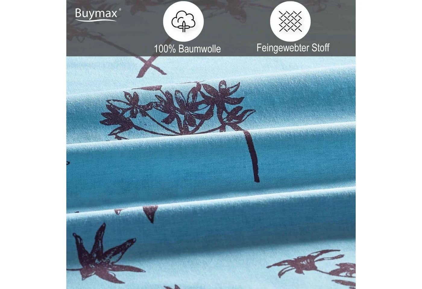 Buymax Bettwäsche Idil Geblümt Löwenzahn Türkis Braun - Bild 3
