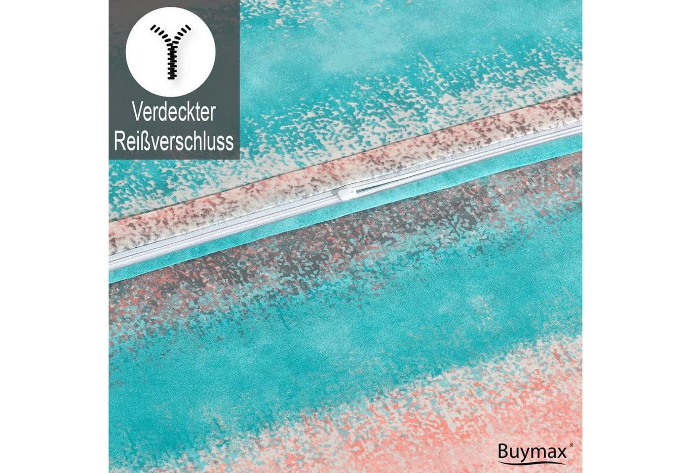 Buymax Bettwäsche Set Belissim 100% Baumwolle Renforcé Gestreift Rose-Türkis - Bild 4