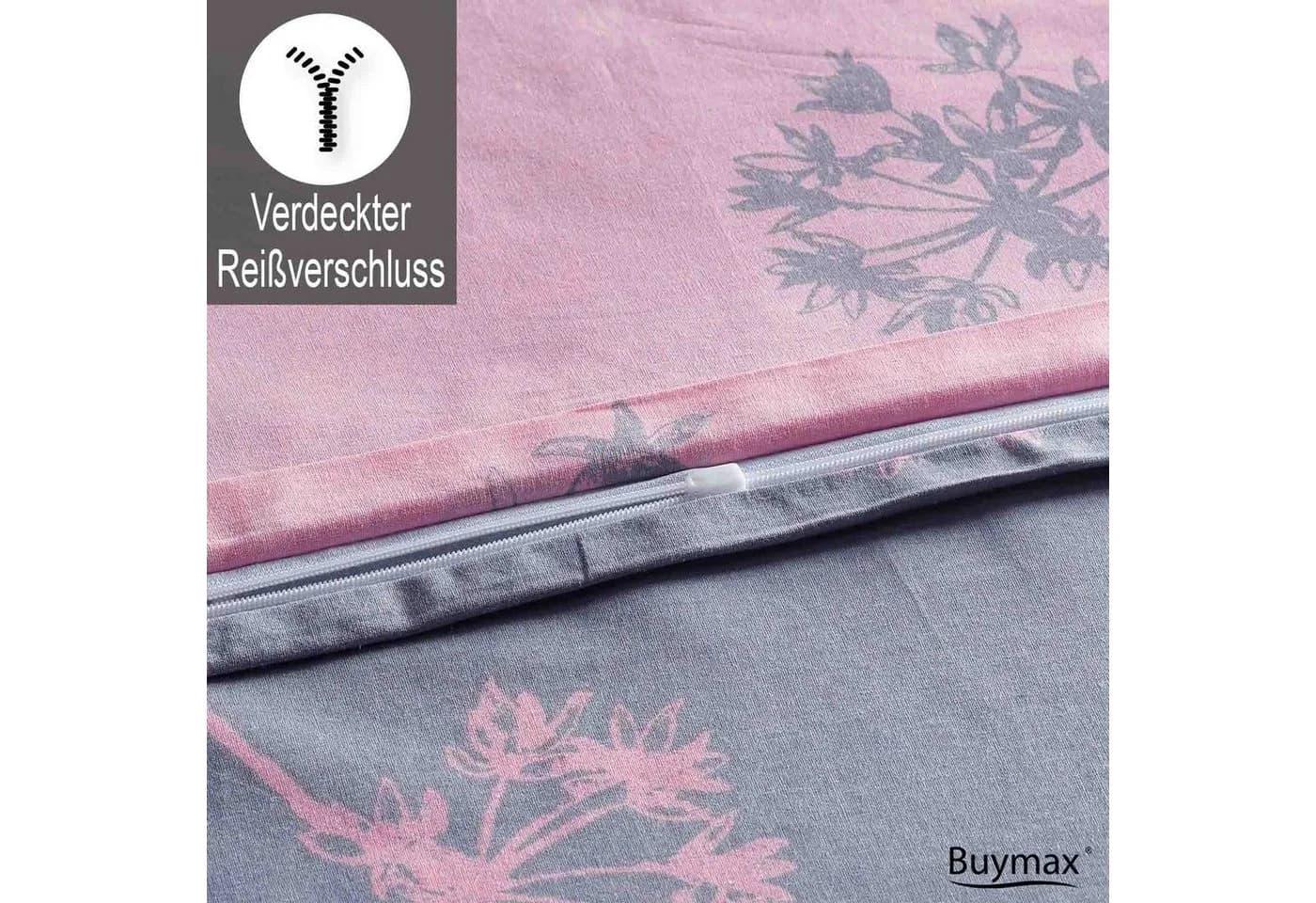 Buymax Bettwäsche Idil 3-teilig Renforcé Baumwolle Rosa Grau - Bild 4