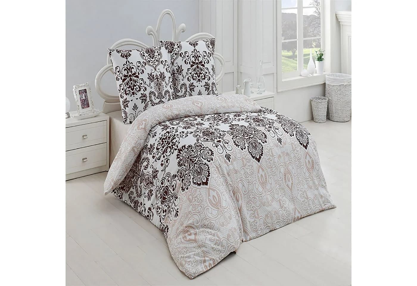 Buymax Wendebettwäsche 100% Baumwolle Weiß Beige Renforcé - Bild 2