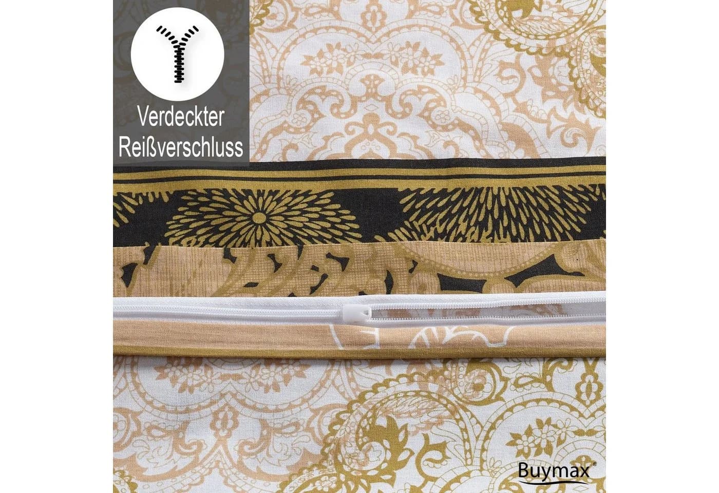 Buymax Bettwäsche Elada 100% Baumwolle Renforcé Gold 2-teilig - Bild 4