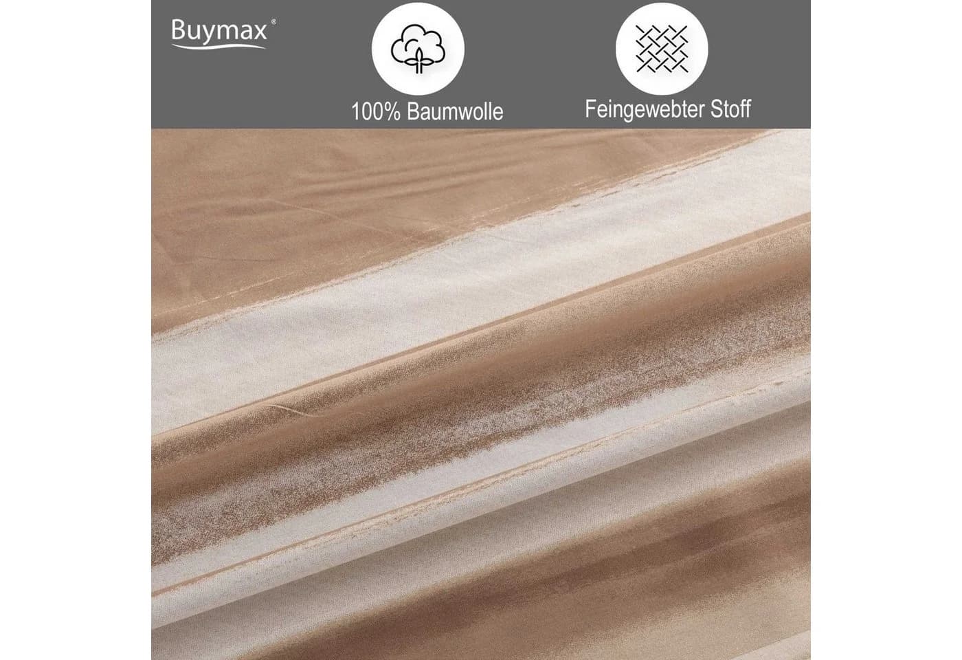 Buymax Bettwäsche Palermo 3-tlg. Braun-Beige Baumwolle Renforcé - Bild 3
