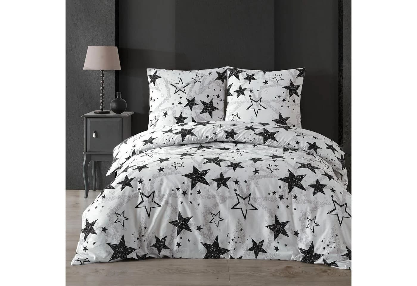 Buymax Bettwäsche Sterne-Muster Stella Black Renforcé - Bild 2