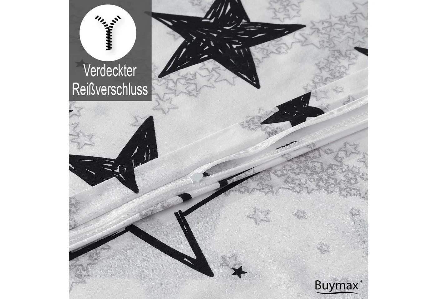 Buymax Bettwäsche Sterne-Muster Stella Black Renforcé - Bild 3