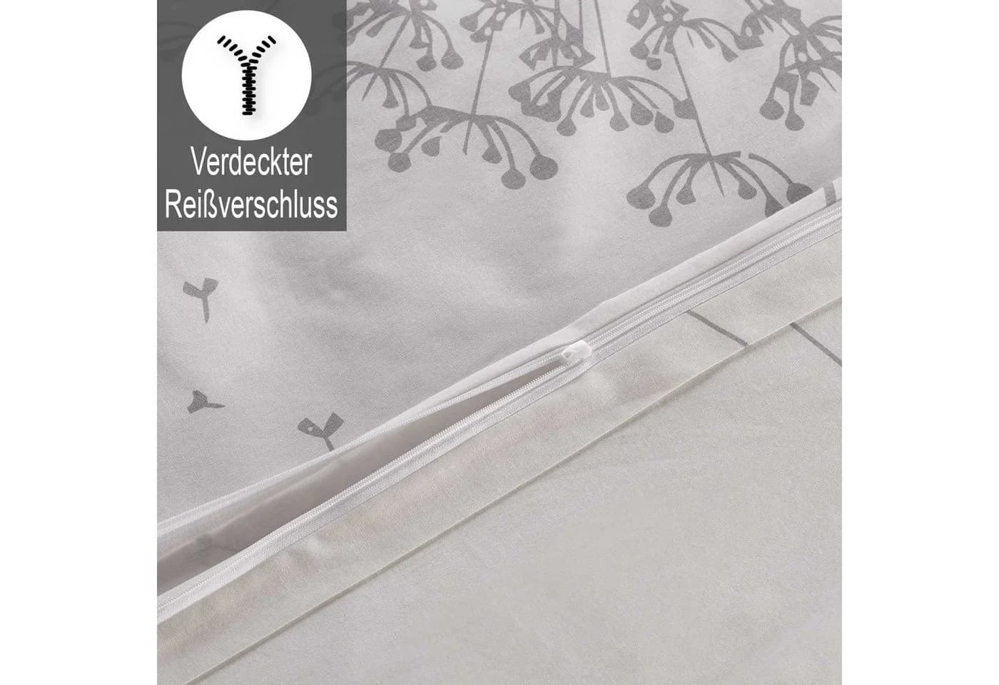 Buymax Bettwäsche Willow 2-teilig 100% Baumwolle Weiß Grau - Bild 4