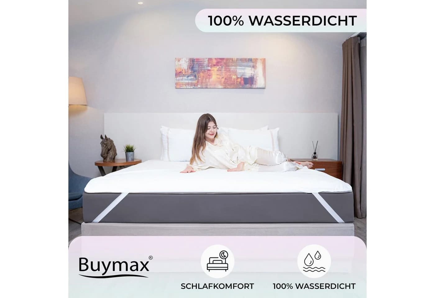 Buymax Matratzenschoner Weiß Wasserdicht & Atmungsaktiv