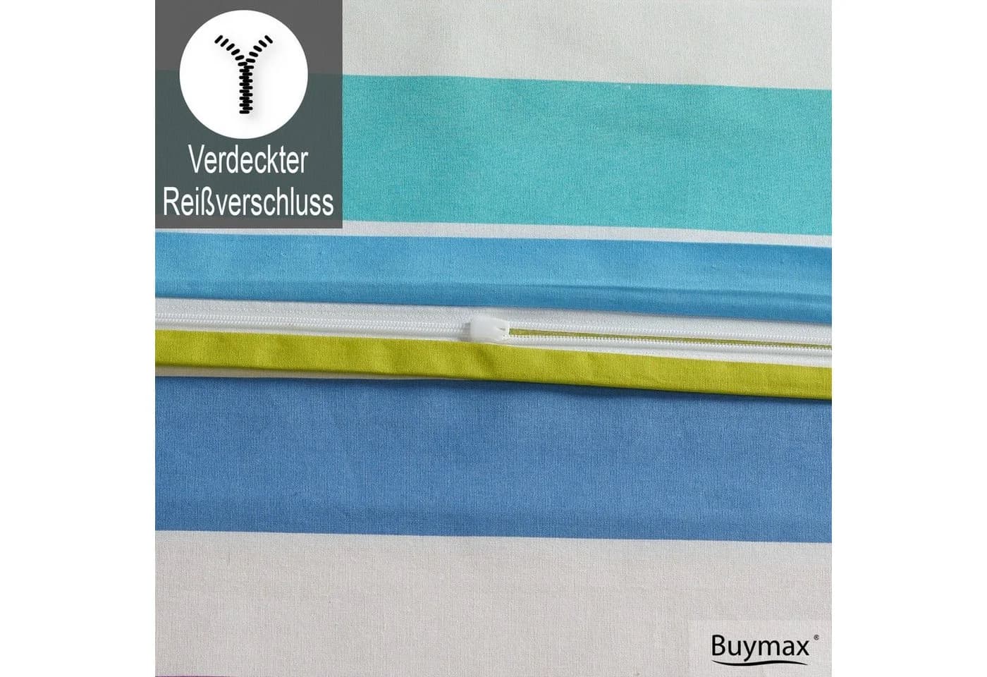 Buymax Bettwäsche Regenbogen 4-teilig 100% Baumwolle Renforcé Bunt Gestreift - Bild 4