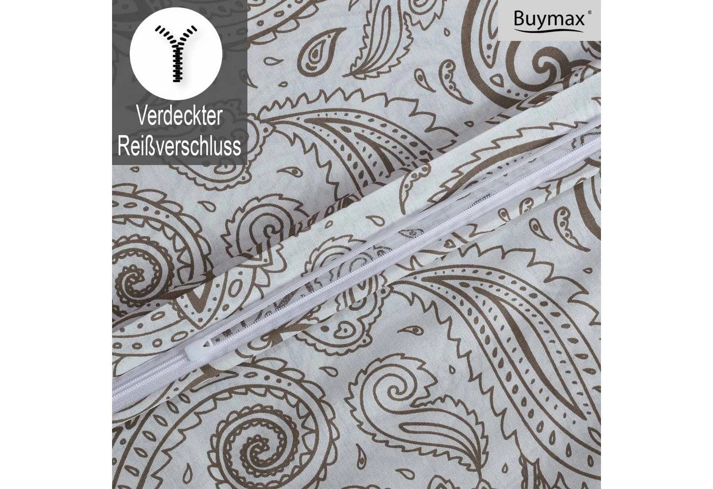 Buymax Bettwäsche Renforcé 100% Baumwolle Weiß 2-teilig - Bild 4