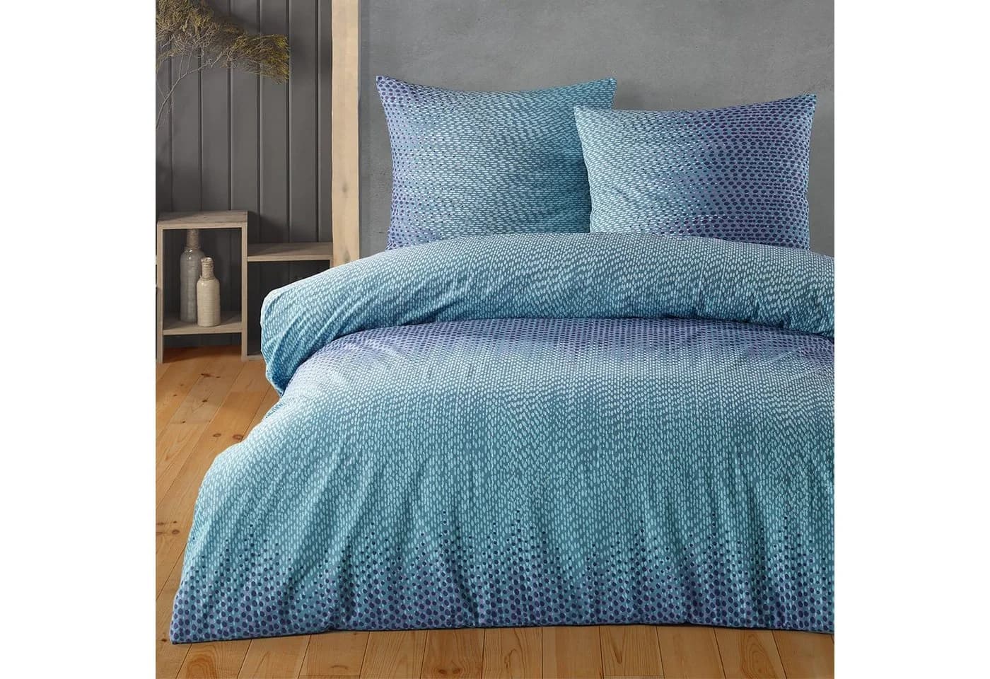 Buymax Bettwäsche-Set Debora 3-teilig Blau Baumwolle Renforcé - Bild 2