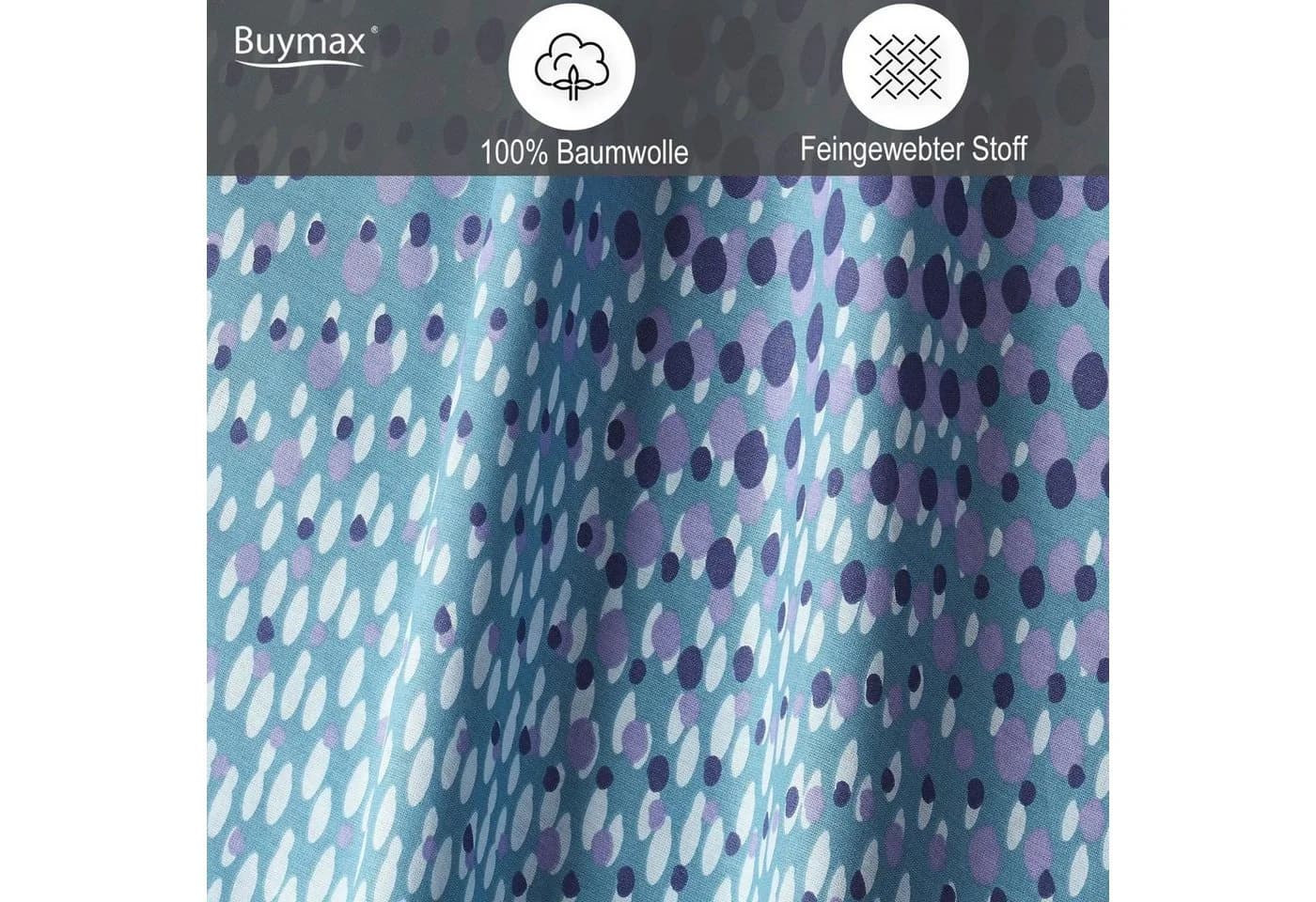 Buymax Bettwäsche-Set Debora 3-teilig Blau Baumwolle Renforcé - Bild 3