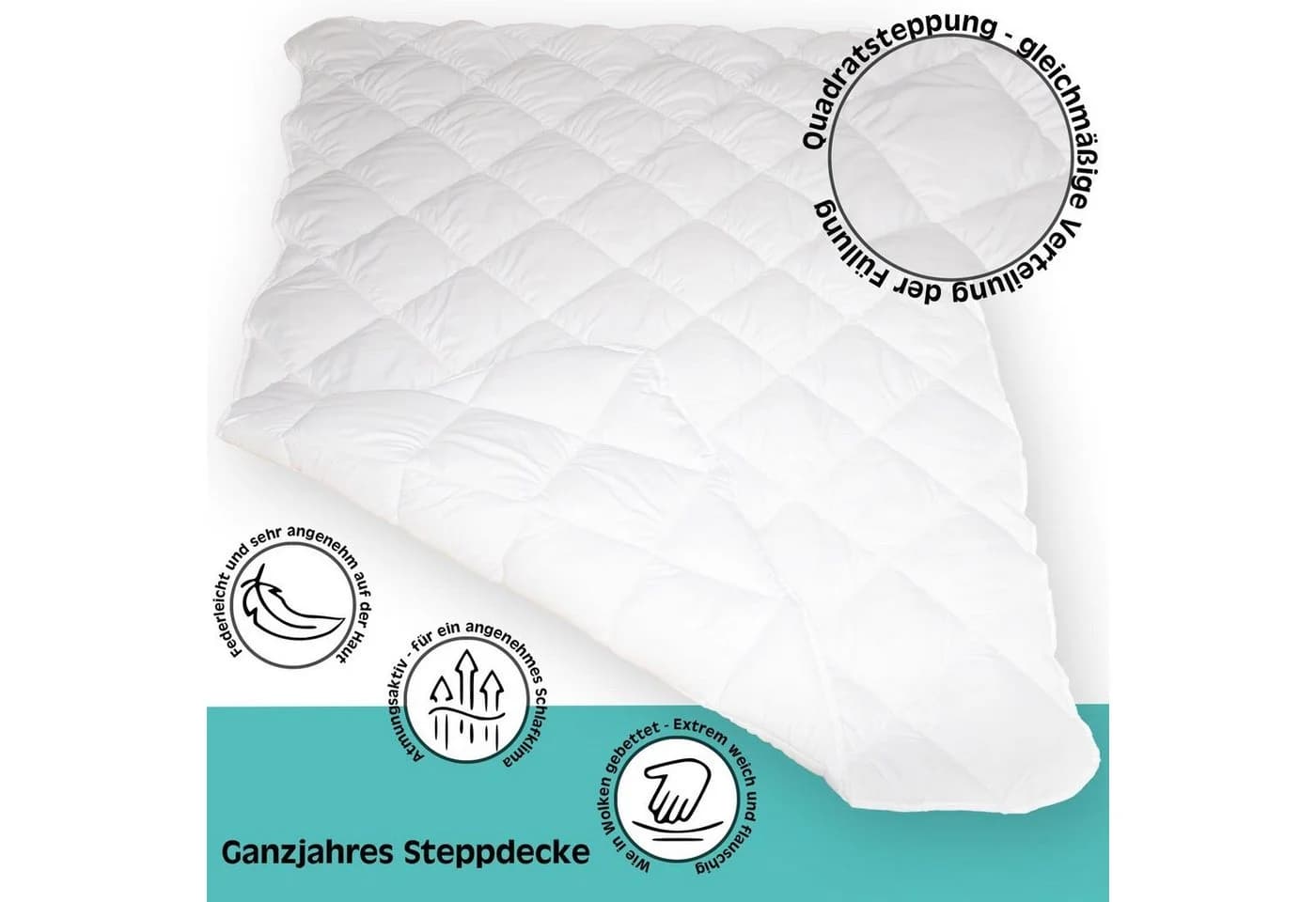 Buymax Microfaserbettdecke Ganzjahresdecke Weiß 135x200 cm
