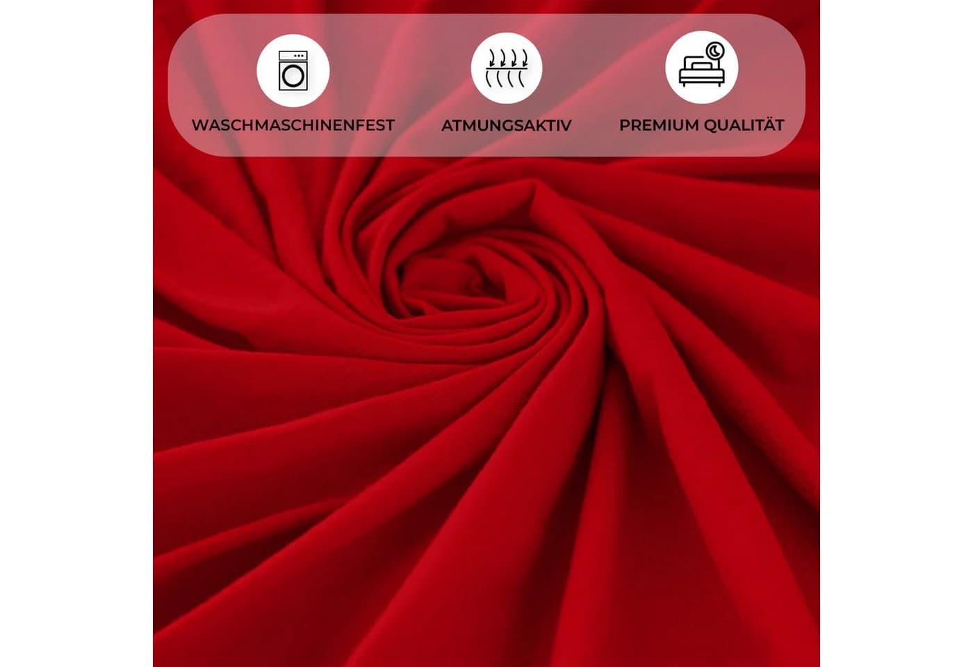 Buymax Spannbettlaken Jersey 100% Baumwolle Rot Rundumgummi - Bild 5