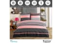 Buymax Bettwäsche Zigo 4-teilig Renforcé Baumwolle Streifen Rosa Schwarz Bild 1