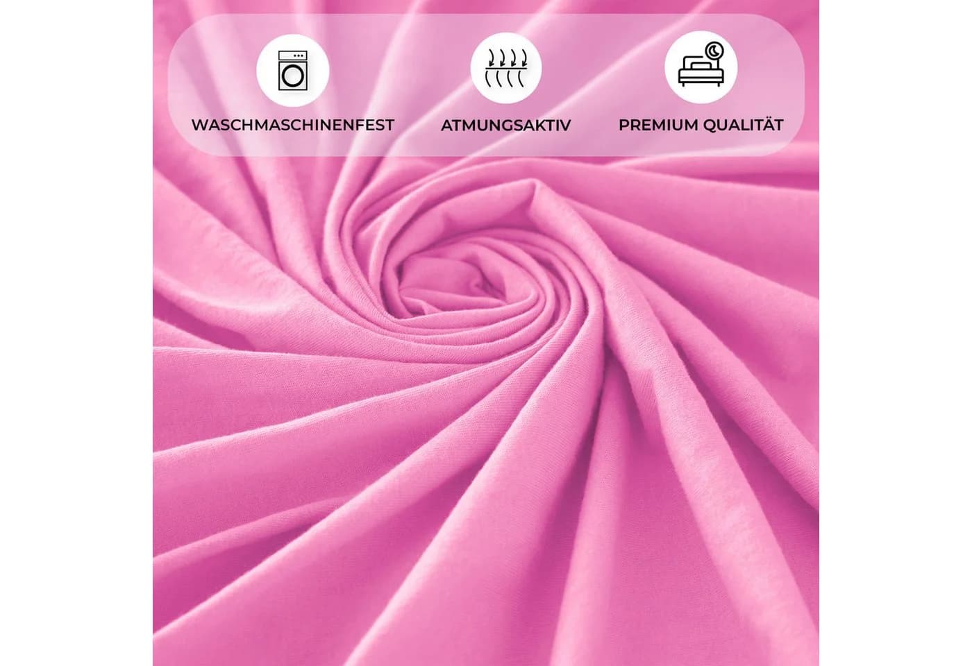 Buymax Spannbettlaken 2-er Set 100% Baumwolle Jersey Rosa - Bild 5