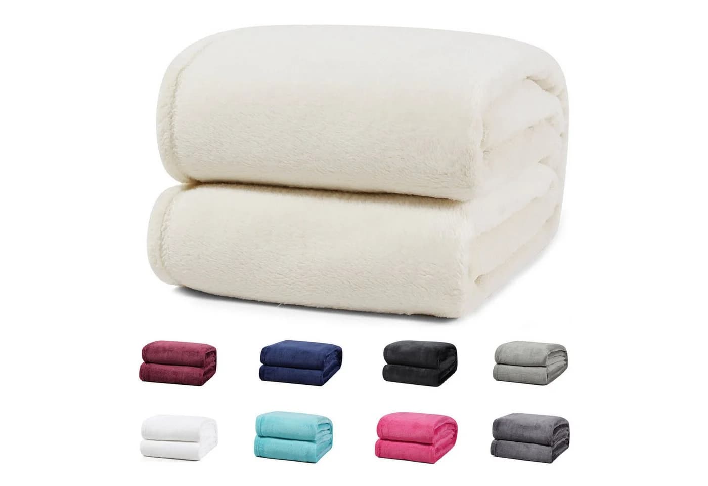 Buymax Wohndecke Luxury Kuscheldecke Fleece Beige