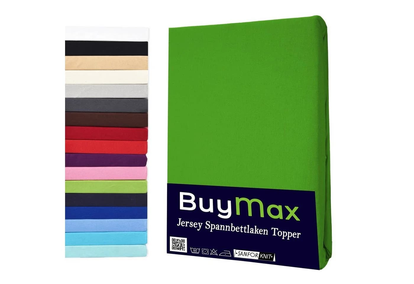 Buymax Spannbettlaken Topper 100% Baumwolle Jersey Grün - Bild 2