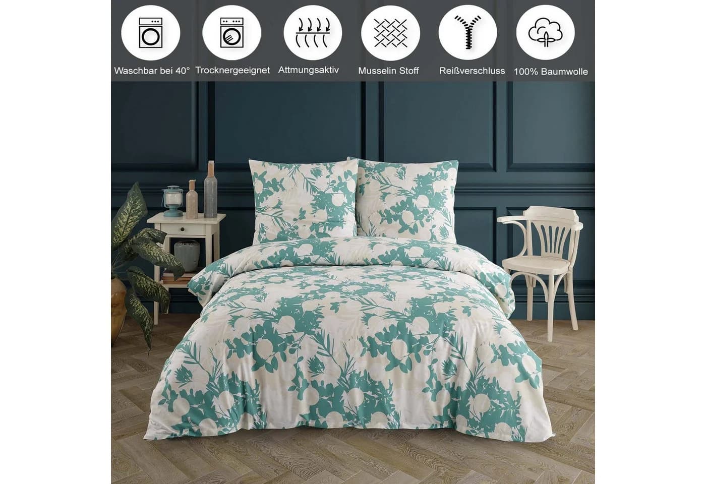 Buymax Bettwäsche Willow 100% Baumwolle Renforcé 2-teilig
