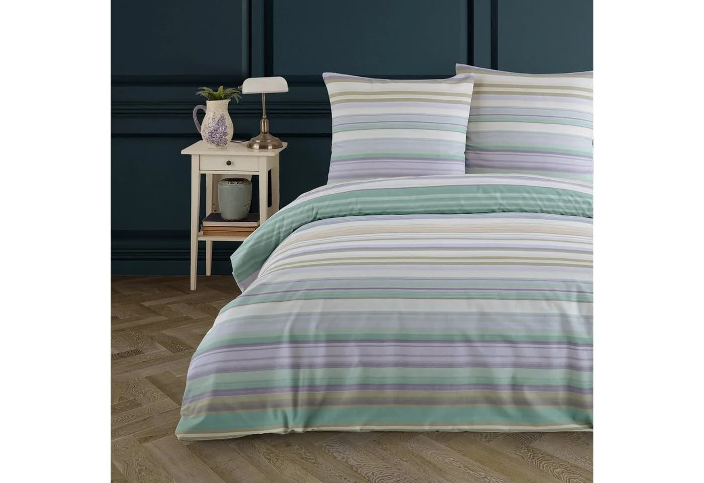 Buymax Bettwäsche Renforcé 2-tlg. 100% Baumwolle Mint-Flieder-Beige - Bild 2