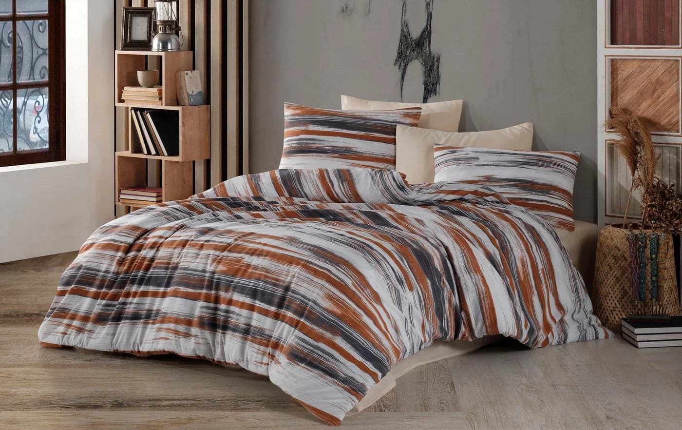 Buymax Bettwäsche Dolce 4-teilig Braun-Weiß Streifen - Bild 2