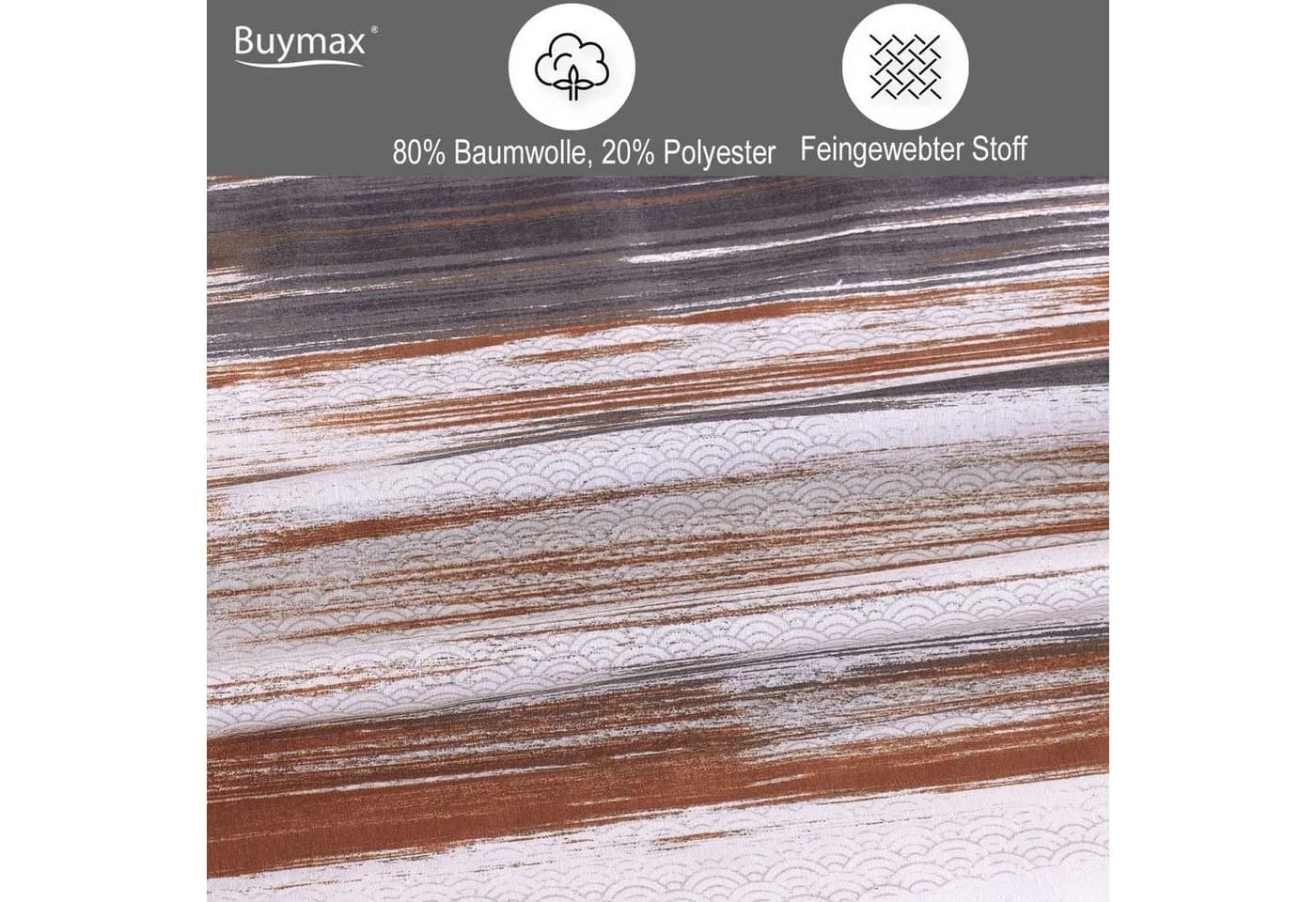 Buymax Bettwäsche Dolce 4-teilig Braun-Weiß Streifen - Bild 3