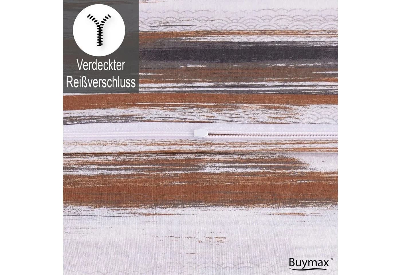 Buymax Bettwäsche Dolce 4-teilig Braun-Weiß Streifen - Bild 4