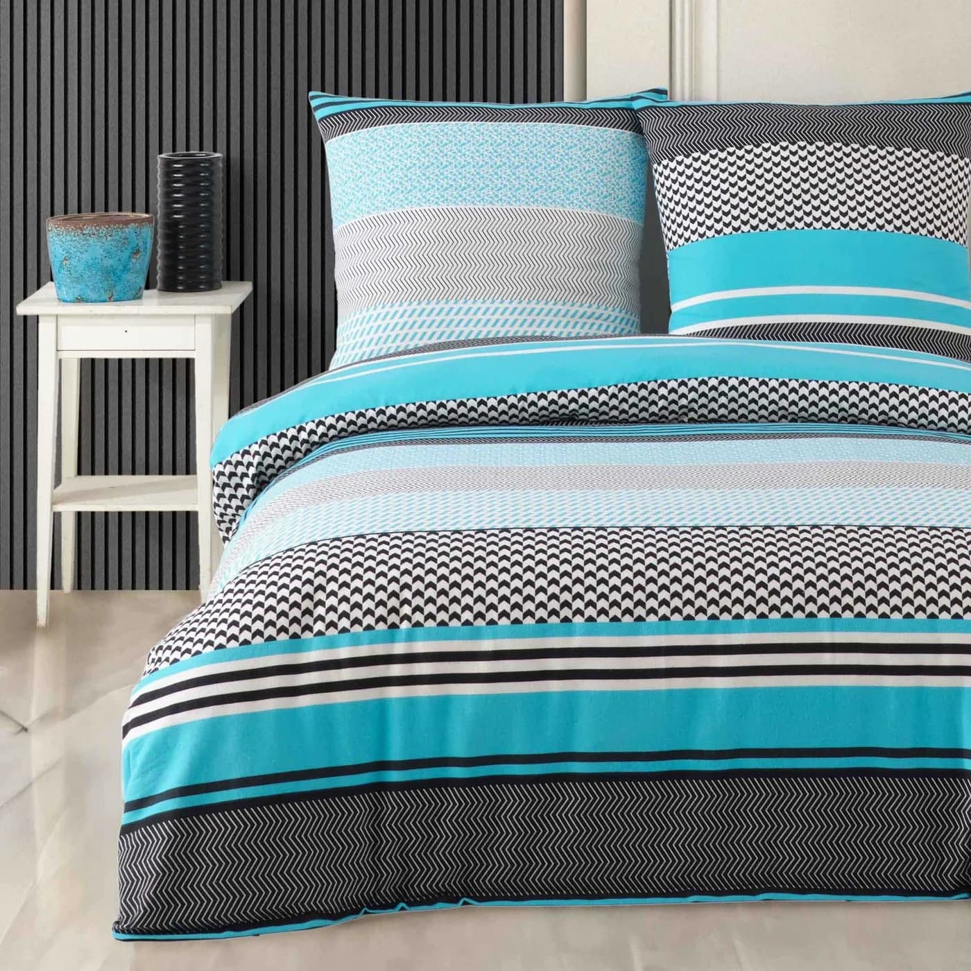 Buymax Bettwäsche Biber 2-teilig Flanell 100% Baumwolle Winterbettwäsche mit Reißverschluss - Bild 2