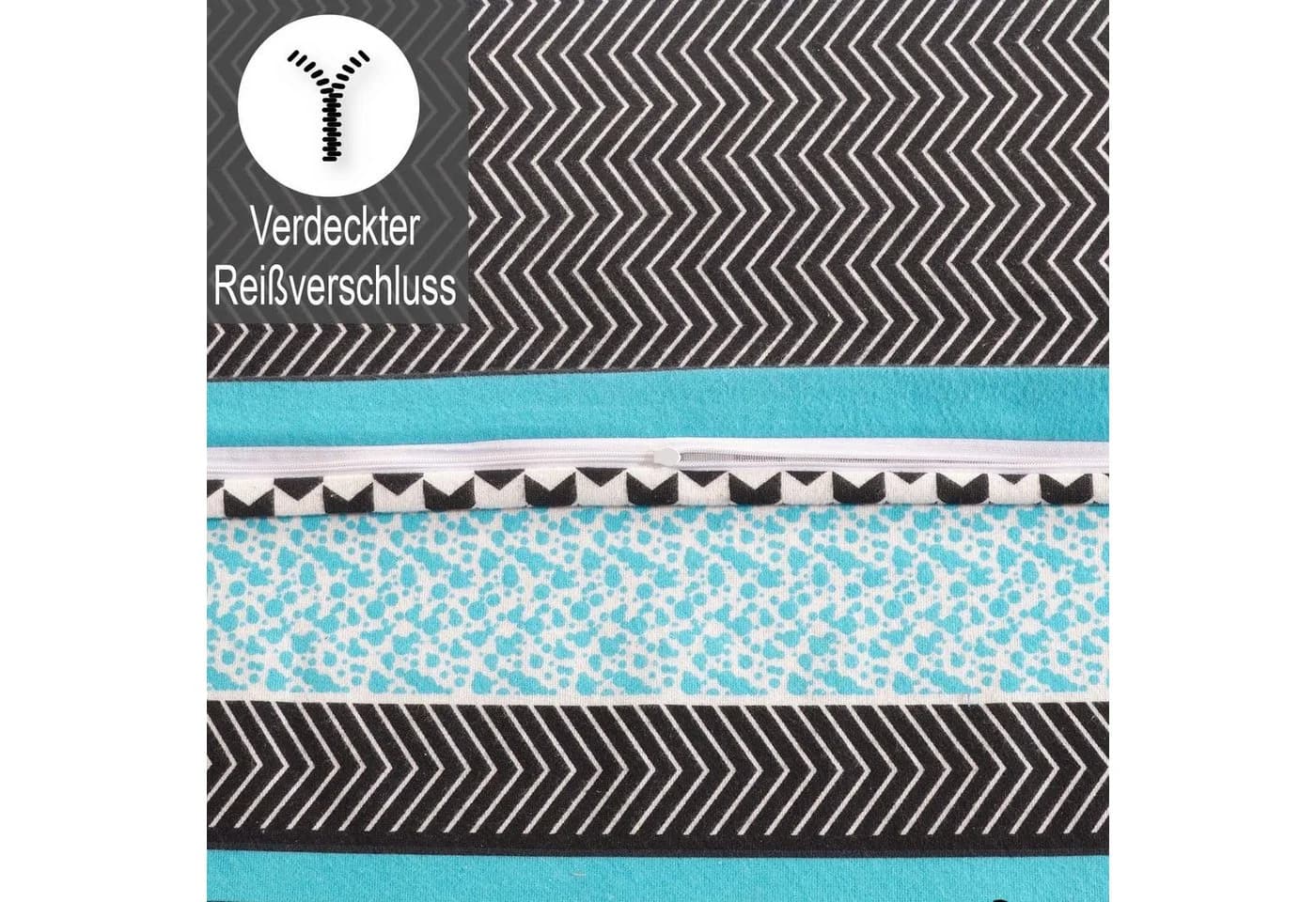 Buymax Bettwäsche Biber 2-teilig Flanell 100% Baumwolle Winterbettwäsche mit Reißverschluss - Bild 4