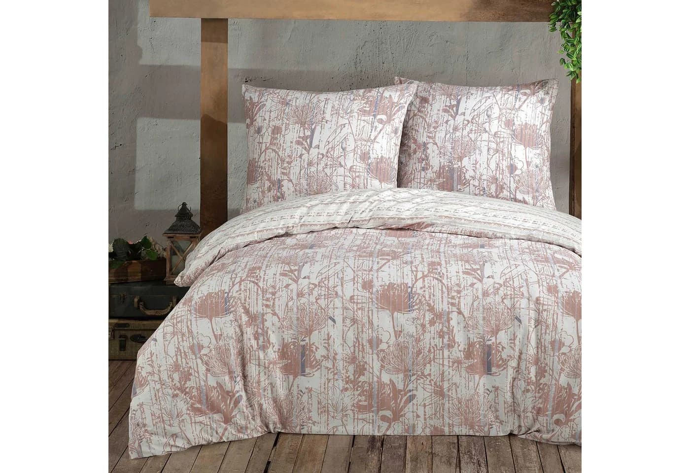 Buymax Bettwäsche Buena Wende-Bettwäsche Blumen Braun Weiß - Bild 2