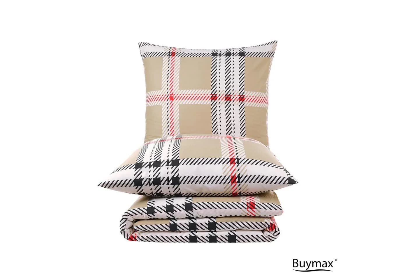 Buymax Bettwäsche Jurado 100% Baumwolle Renforce Beige Karo - Bild 5