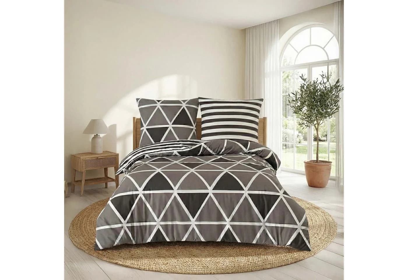 Buymax Bettwäsche Memento 100% Baumwolle Grau/Weiß - Bild 2