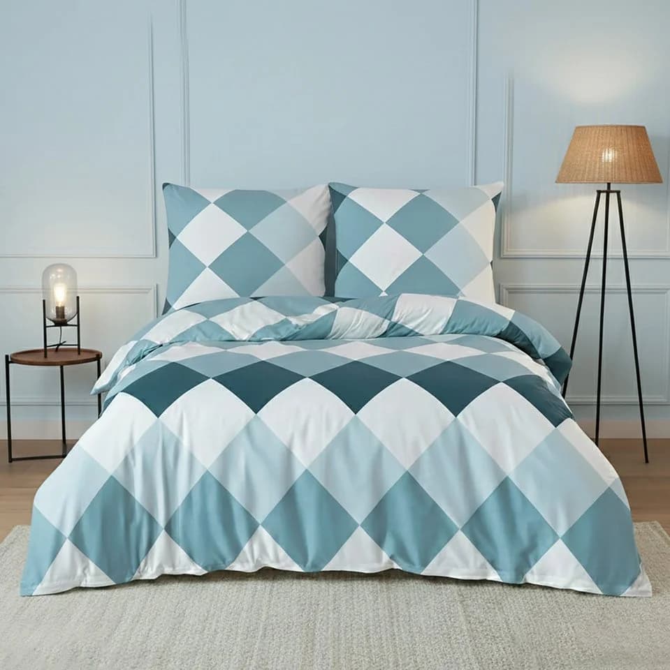 Buymax Bettwäsche Anaga 2-tlg. Renforce 100% Baumwolle Blau Petrol - Bild 2