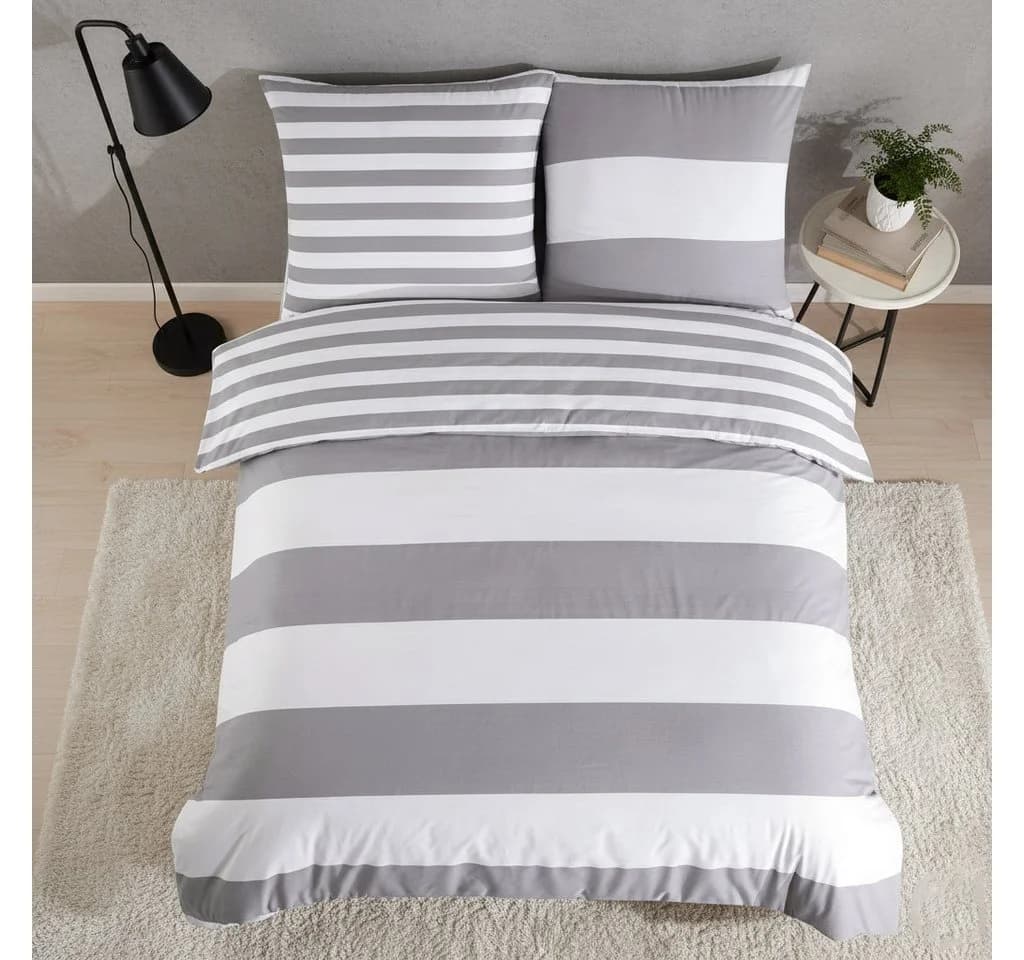 Buymax Bettwäsche Aspara 4-teilig 100% Baumwolle Grau/Weiß - Bild 3