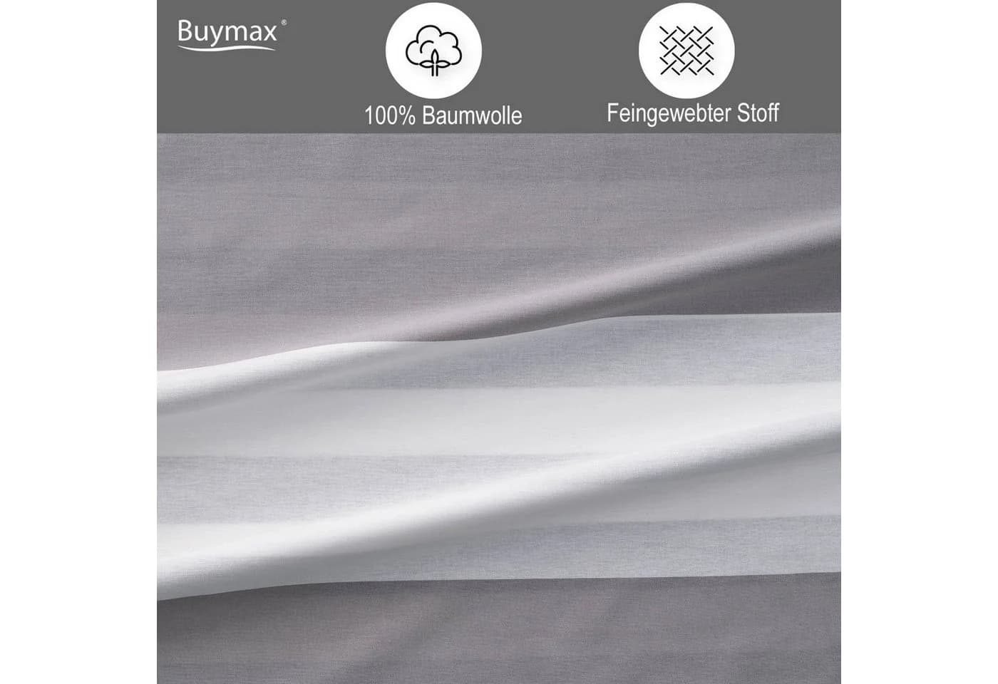 Buymax Bettwäsche Aspara 4-teilig 100% Baumwolle Grau/Weiß - Bild 5