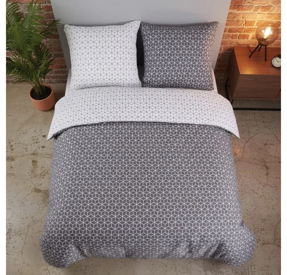 Buymax Bettwäsche Set Sillage 100% Baumwolle Grau/Weiß Modern Gestreift - Bild 3