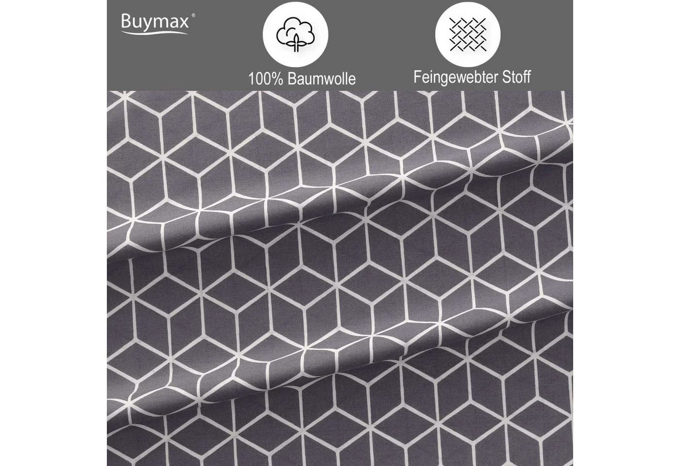 Buymax Bettwäsche Set Sillage 100% Baumwolle Grau/Weiß Modern Gestreift - Bild 4